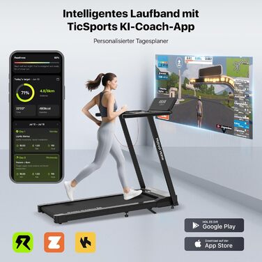 Біговий тренажер Mobvoi Home Ultra 3-в-1 з AI, нахил 6%, потужність 2.5 PS, підтримка TicSports, Zwift, Kinomap, швидкість 12 км/год, максимальне навантаження 120 кг