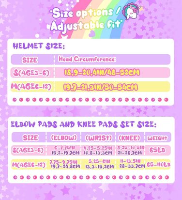 Дитячий шолом Einhorn для дівчаток з наколінниками. Захист для роликів, скейта, велосипеда. Розмір S (3-6 років).