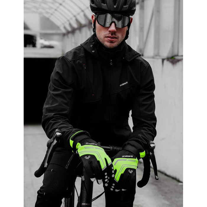 Зимові рукавички INBIKE з Thinsulate, Winddicht, сенсорний екран, для велоспорту, катання на лижах та сноуборді, IF966, Зелений, M