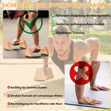 Дерев'яні бруси для віджимань Parallettes, бруси для віджимань з твердого дерева Model S, обладнання для калістеніки та фітнесу