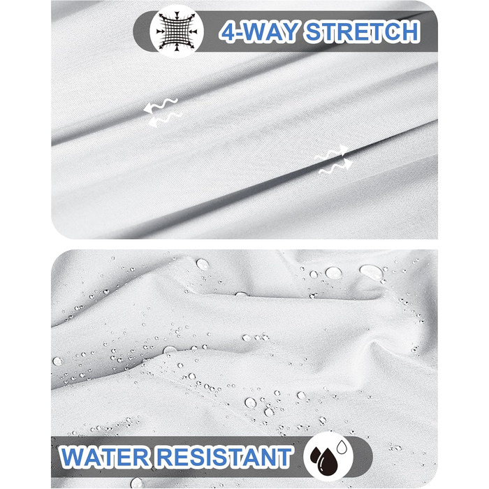 Чоловічі шорти для гольфу Outdoor Ventures UPF 50+ Stretch Dry Fit, швидкосохнучі бермуди з кишенями, сріблясто-сірі, розмір 36