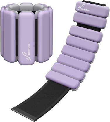 Набір манжет для ніг Sportneer 2 шт. (0,5 кг та 1 кг) для йоги, танців, аеробіки, фітнесу, ліловий