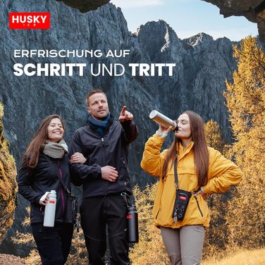 Термос пляшка HUSKY ICE 700 мл срібляста, нержавіюча сталь, подвійні стінки, термоізоляція, BPA-free, з сумкою, для спорту та outdoor