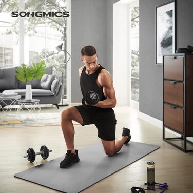 SONGMICS 2-в-1 гантелі, набір 2 шт, чавунні, регульовані, з'єднувальна штанга, для тренувань вдома та у спортзалі, 20 кг