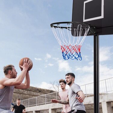 Баскетбольне кільце Gymax Ø45/37 см з сіткою та кріпленням для вулиці/залу, чорне