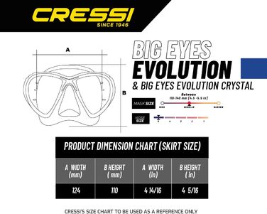 Набір для дайвінгу Cressi Big Eyes EVO & Alpha Dry для дорослих, преміум-якість, італійське виробництво, прозорий/чорний