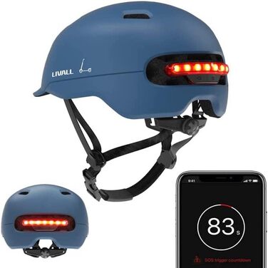 Розумний велосипедний шолом LIVALL для міста з LED-підсвіткою, вбудованими габаритами, поворотниками та автоматичним сенсором, для дорослих, регульований розмір, для чоловіків і жінок