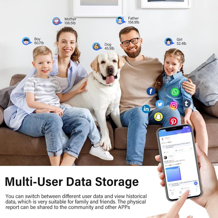 Вага для вимірювання жиру в тілі з датчиками рук, 8 електродів, цифрова вага з LCD дисплеєм, висока точність вимірювання жиру та м'язової маси з підключенням до APP, 32 показники, для вимірювання жиру, ІМТ та ін. FRKG78-BT (TZC1)