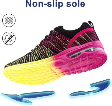 Жіночі кросівки Hitmars для бігу та фітнесу: дихаючі, з амортизацією, чорний колір, розміри EU 36-42