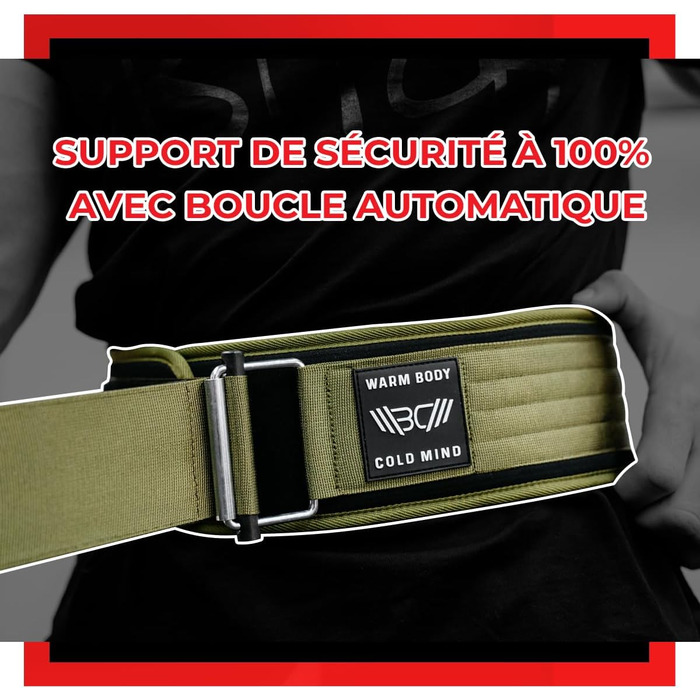 Преміум пояс для важкої атлетики WARM BODY COLD MIND з високоякісного нейлону для силових тренувань, бодібілдингу, фітнесу - пояс для важкої атлетики для жінок та чоловіків, колір морський