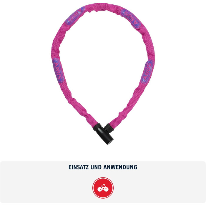 Ланцюговий замок для велосипеда ABUS Steel-O-Chain 4804K, спеціальна сталь, рівень безпеки 4, рожевий, 75 см