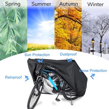 Чохол для велосипеда MINVOO: захист від дощу, сонця, пилу та вітру. Підходить для електровелосипедів та гірських велосипедів. Чорний колір.