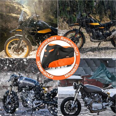 Водонепроникна накривка для мотоцикла Motorrad, 245x105x125 см. Захист від UV, дихаюча, з відбиваючими елементами. Підходить для мотоциклів, скутерів та велосипедів