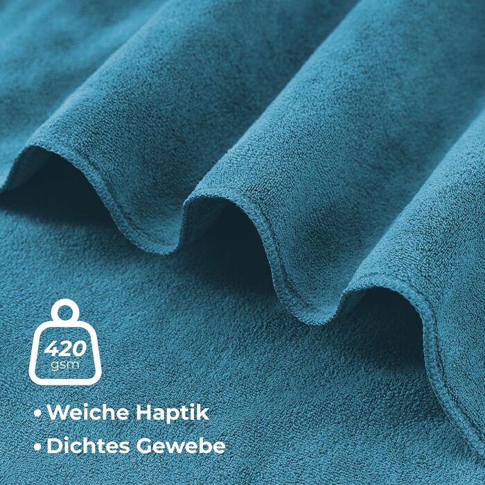 Рушник для фітнесу з мікрофібри 120x50 - швидковисихаючий, з кишенею на блискавці, м'який спортивний рушник для тренажерного залу та спортзалу (120 x 50 см, темно-синій)