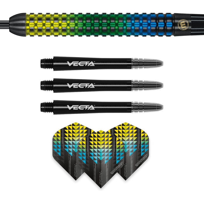 Дротики WINMAU Firestorm Profi вольфрамові Steeltip 28г з оперенням і шафтами