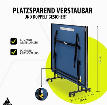 Стіл для пінг-понгу JOOLA Inside 13, розкладний, синій, 274 x 152,5 x 76 см, включає сітку