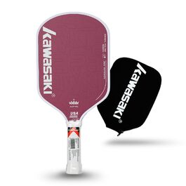 Рікетбол ракетка Kawasaki T700 з карбоновою поверхнею 14 мм, серцевиною з PP Honeycomb (CFS), схвалена USAPA, для змагань, з чохлом/намотуванням (серія King 6) Коричнева