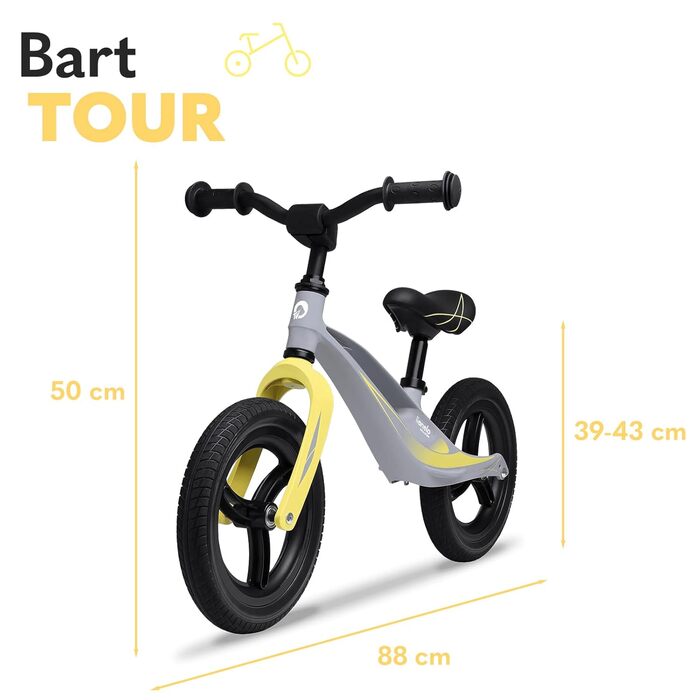 Беговел Lionelo Bart Tour (зелений) – легкий, магнієвий, 12