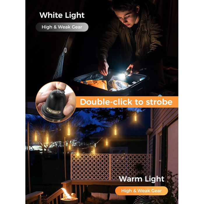 Ліхтар кемпінговий акумуляторний LED Shark з USB, IPX4, 5 кольорів, портативний, для туризму, риболовлі, надзвичайних ситуацій (чорний)