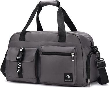 Велика спортивна сумка CORIOS для чоловіків і жінок, дорожня duffle bag з оксфорду, для плавання, фітнесу, тренувань, ручна поклажа з відділенням для взуття, сіра