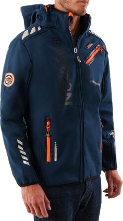Куртка Softshell Geographica Norway Royaute для чоловіків, водонепроникна, вітростійка, тактична, для хайкінгу, катання на лижах, осінь-зима-весна (S, Navy Blue)