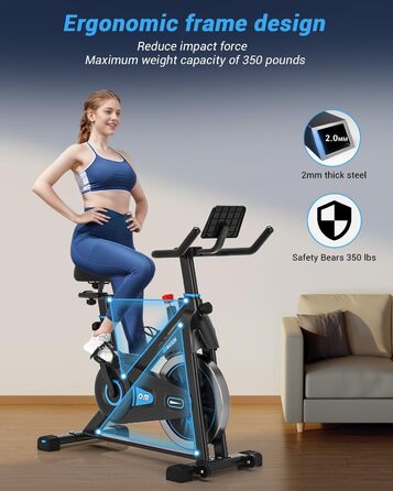 Велотренажер DMASUN 8715C з магнітним опором, велоергометр з LCD-дисплеєм, фітнес-велосипед для дому, до 160 кг