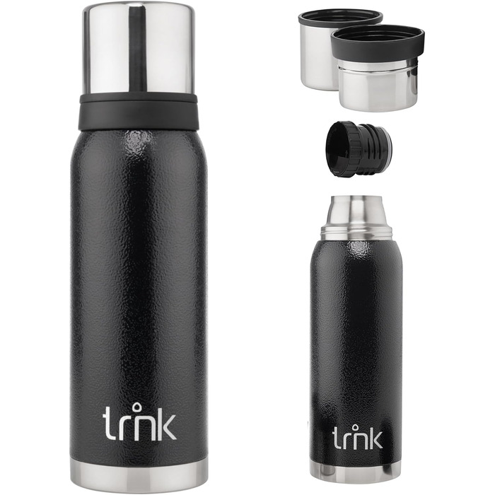 Термос trnk Arktis 2 із нержавіючої сталі 1200 мл, BPA-free, з двома чашками, зберігає тепло 32 години, для напоїв, підходить для посудомийки