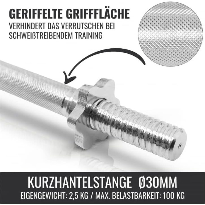 Комплект гантелей GORILLA SPORTS 20 кг з кейсом, 8 чавунних дисків, 30 мм гриф із насічкою, зіркоподібні замки