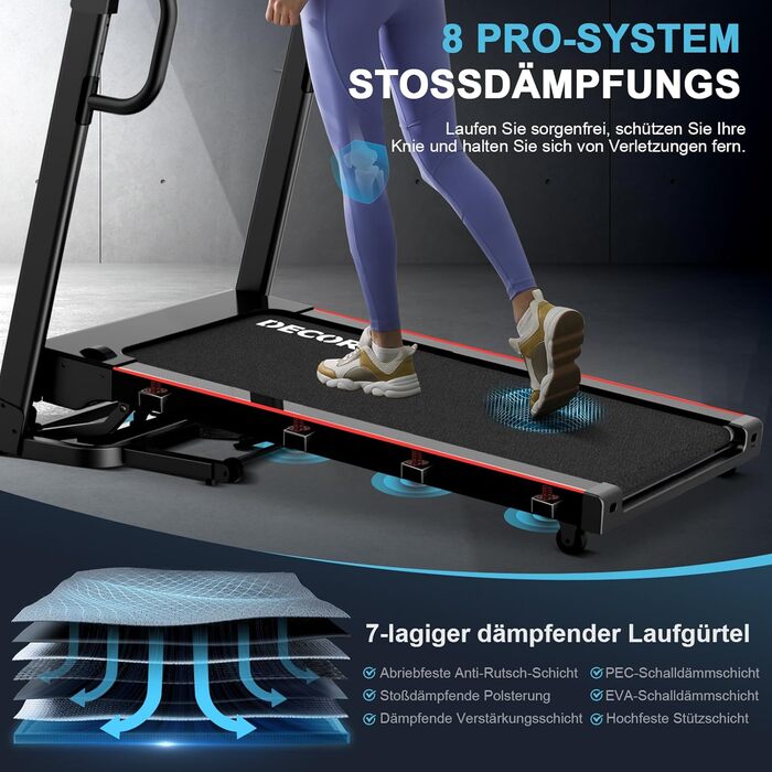 Біговий тренажер Profi G Series 7-1: складаний, з нахилом, тихий мотор, WiFi, Bluetooth, APP, німецька якість, сертифікат TÜV