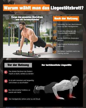 Дошка для віджимань 20 в 1, чорна, складана, багатофункціональна, для домашніх тренувань, фітнес-обладнання