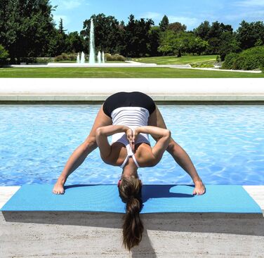 Йога мат ProsourceFit: класична, 183 см, 3 мм, з антиковзким покриттям для йоги, пілатесу та тренувань (Aqua)