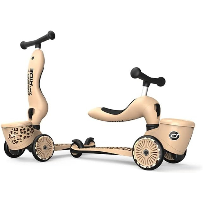 Біговел Scoot & Ride Highwaykick 1 Lifestyle Leopard з сидінням та контейнером для малюків