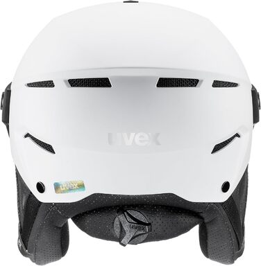 Гірськолижний шолом uvex Instinct Visor з візором, для жінок та чоловіків, регулювання розміру, біло-чорний матовий, 59-61 см