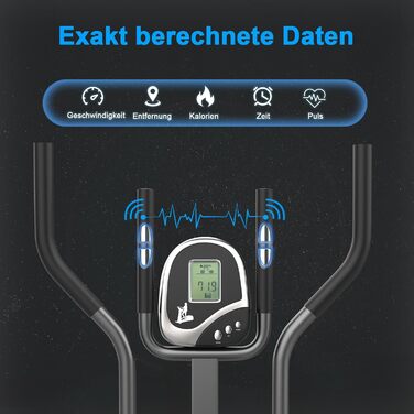 Ергономічний 2-в-1 кросстренер для дому з регульованим сидінням, LCD-дисплеєм, антиковзними педалями, компактний, навантаження до 120 кг