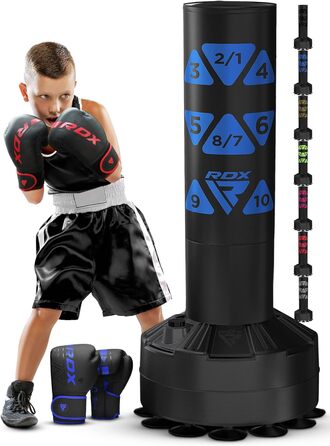 Дитяча боксерська груша RDX 4ft із стійкою, з рукавичками для боксу, ММА, кікбоксингу, тайського боксу, для тренувань, золотиста