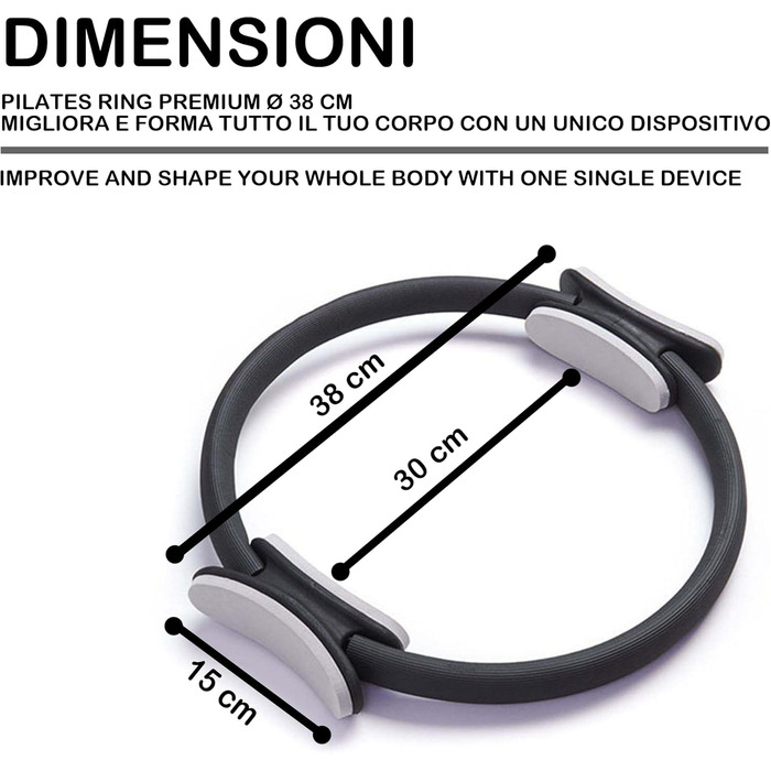 Кільце для пілатесу [Міцне] з нековзними ручками | Для внутрішньої поверхні стегна, фітнес, йога, сила та гнучкість, чорний/жовтий