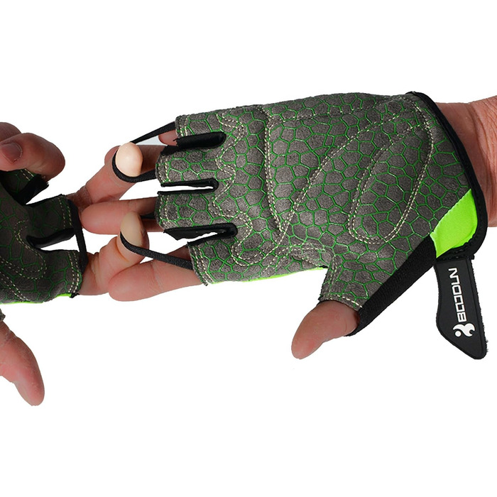 Велосипедні рукавички Radsport Kurz - короткі велорукавички для їзди по пересіченій місцевості (MTB), літні рукавички для жінок та чоловіків, білі (XXL, зелені)