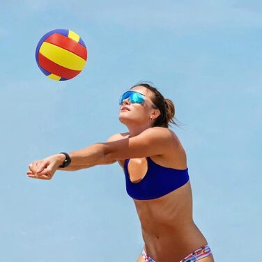 Волейбольний м'яч Perfeclan Standard 5 для залу, басейну, активного відпочинку (жовтий, синій, червоний)