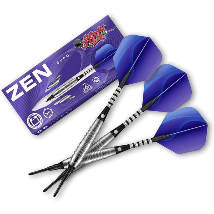 Дротики для дартсу Shot! Zen Budo 80% вольфраму, 18 г, професійні, пластиковий наконечник, для чоловіків і жінок, Нова Зеландія