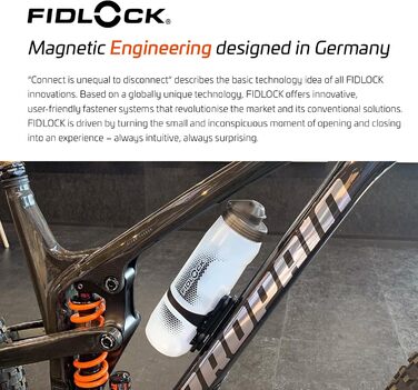 Велосипедна пляшка Fidlock Twist прозора чорна 600/800 мл з кріпленням Bike Base