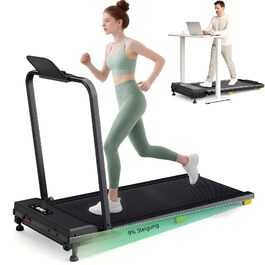 Бігова доріжка UREVO Walking Pad з ухилом 9%, чорна - для дому та офісу, з амортизацією, пульт ДУ, не потребує збірки