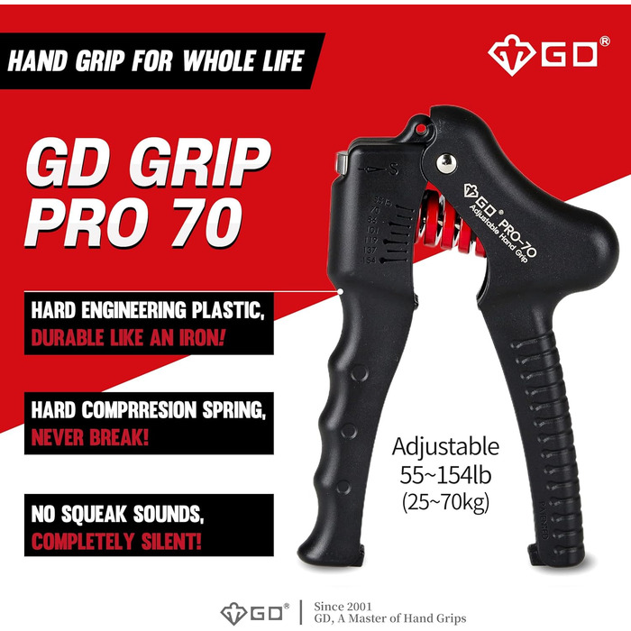 Регульований тренажер для рук GD GRIP Pro-70, 25-70 кг