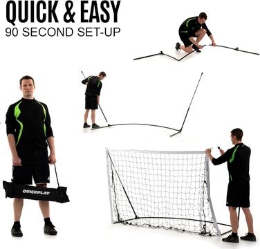 Футбольні ворота QUICKPLAY Kickster Pro 5x3' з базовою вагою для професійного тренування на газоні, штучному покритті чи траві, одиночне