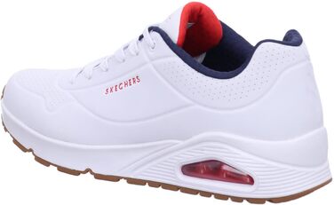 Кросівки Skechers Uno Stand On Air для чоловіків, білі, Durabuck, темно-синій, червона окантовка, 47.5 EU