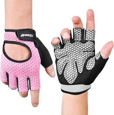 Фитнес рукавички для чоловіків, дихаючі, для важкої атлетики, тренувань, спорту, силових тренувань, бодібілдингу, велоспорту (Рожевий, M)