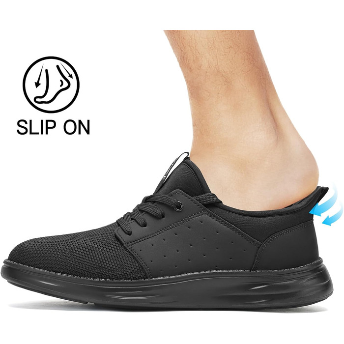 Чоловічі кросівки Slip-On, чорні. Зручні для ходьби, фітнесу, спорту. Без шнурівки, для відпочинку та бізнесу. Розмір 42.5 EU