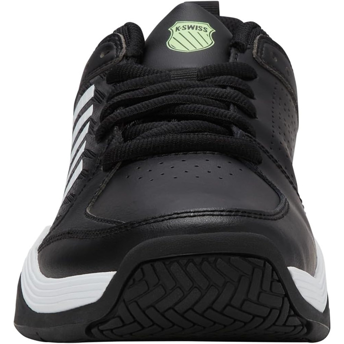 Кросівки для тенісу K-Swiss Court Express 2 чоловічі, чорно-білі з неоновим зеленим, 41 EU