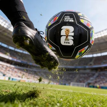 Офіційний ліцензований футбольний м'яч Hy-Pro FWC26, розмір 5 для тренувань - дизайн ЧС-2026 (Spectrum)