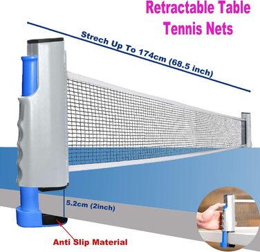 Набір для настільного тенісу RTMAXCO: 2 ракетки, 6 м'ячів, сітка, сумка. Професійний набір для настільного тенісу