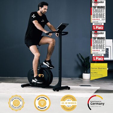 Велотренажер SportPlus Design з магнітним гальмом, вимірюванням пульсу та ват, 16 рівнів навантаження, 21 програма, до 120 кг